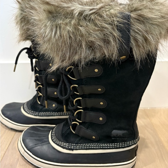 Sorrel Black Suede Joan of Arctic Lace Up Waterproof Boots size 11 - Picture 2 of 4